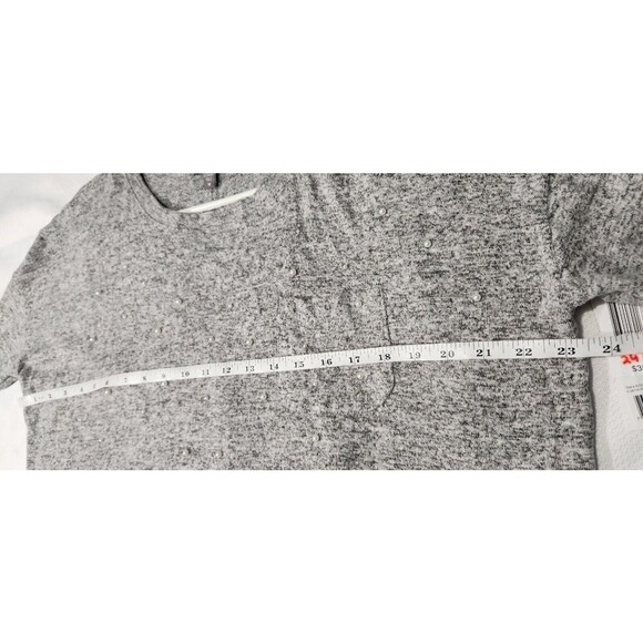 Peace And Pearls Blouse For Women Size Medium relax fit Gray With Pearl Trim - Picture 7 of 12